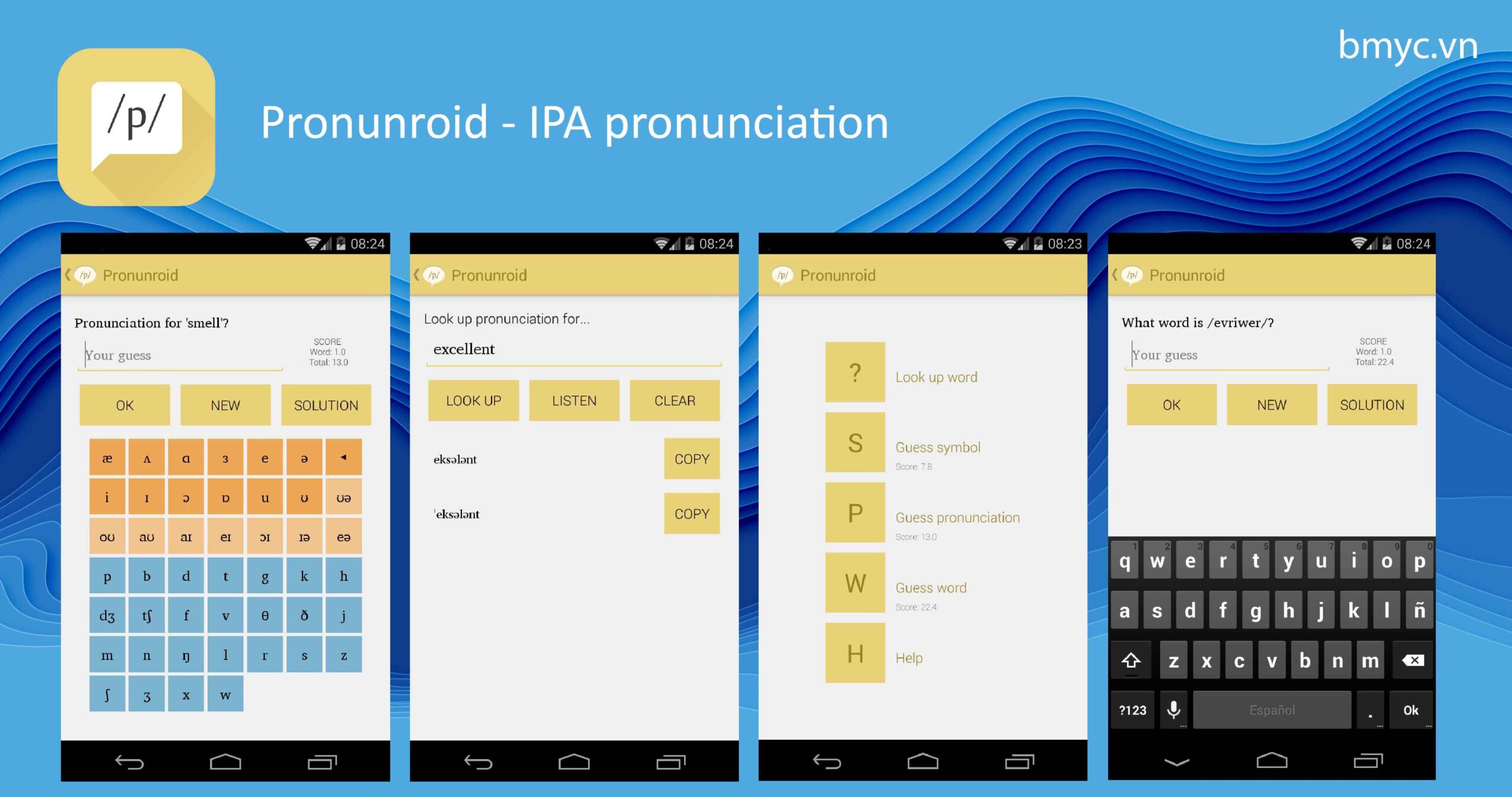 App Pronunroid - IPA pronunciation luyện phát âm tiếng Anh