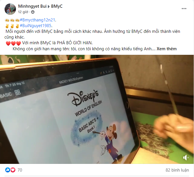 Lời chia sẻ của chị Nguyệt được mọi người trên group BMyC hưởng ứng