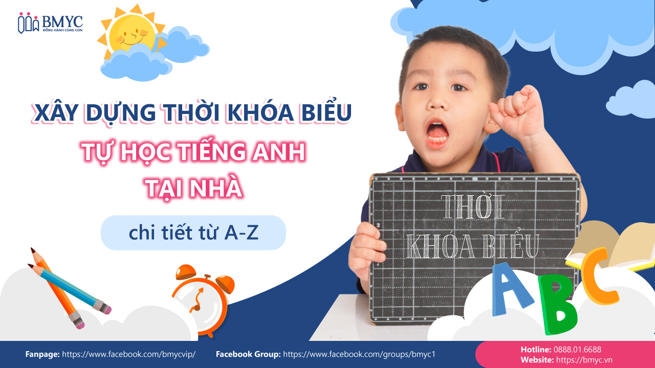 Thời khóa biểu tự học tiếng Anh tại nhà.