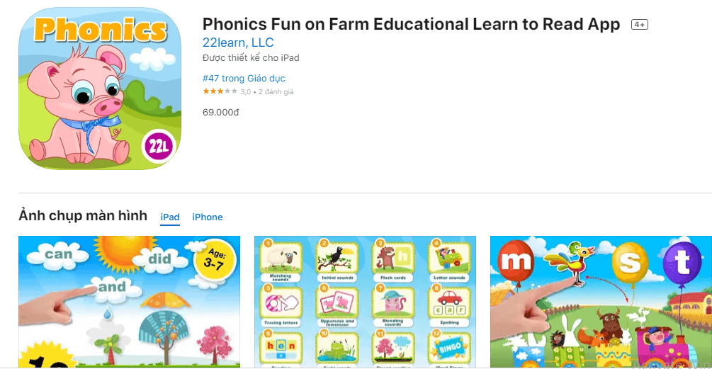 App học từ vựng tiếng Anh hiệu quả cho trẻ từ 2,5 tuổi 5 fun on farm