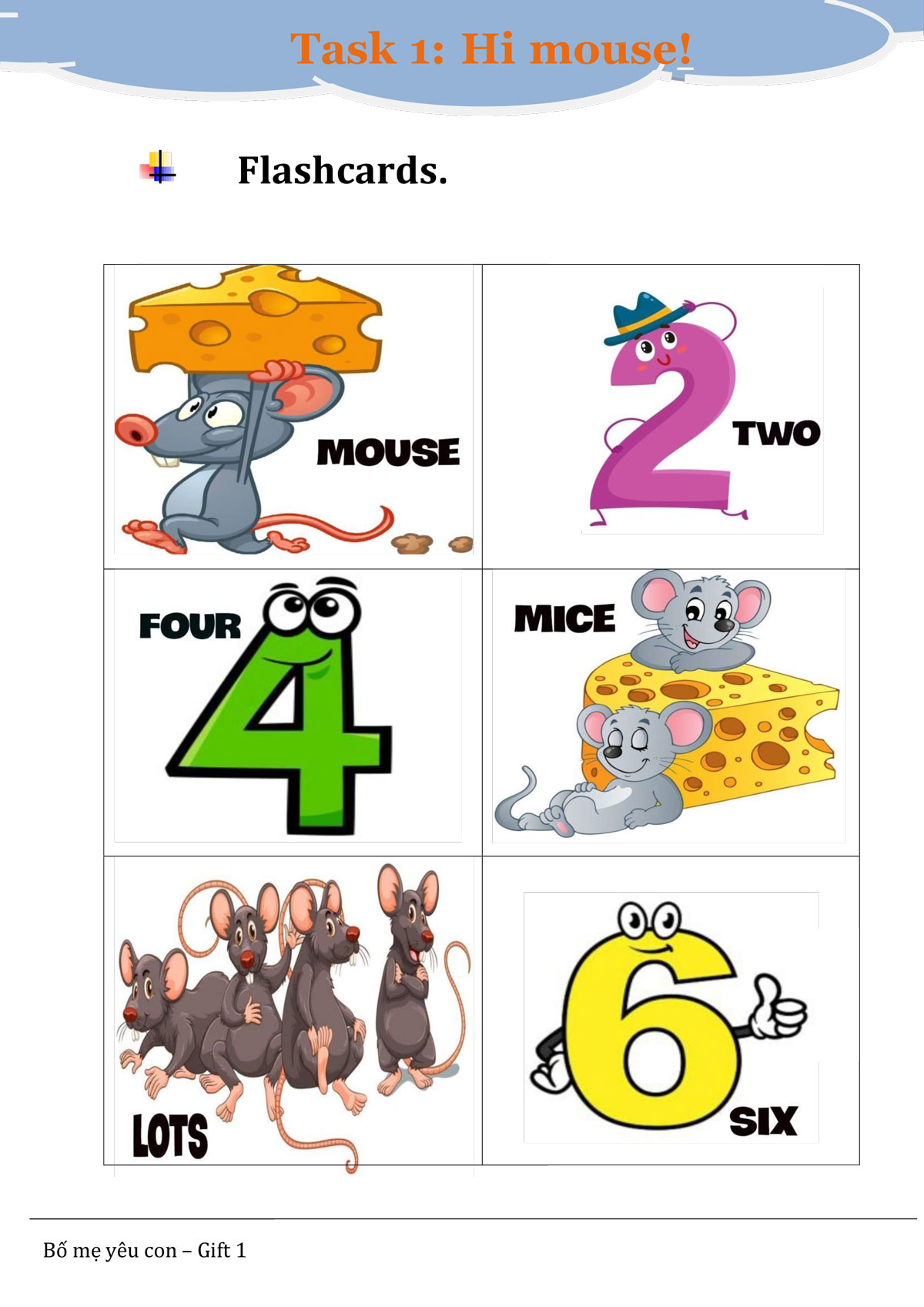 Flash cards SP 1 Task 1 Hi mouse 1 1