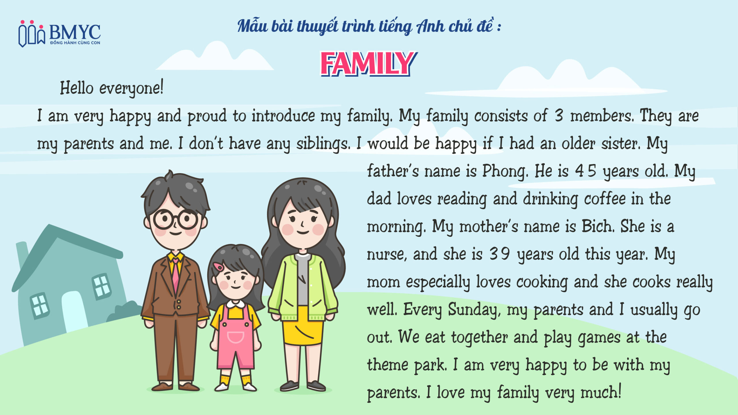 Thuyết trình tiếng Anh chủ đề Family