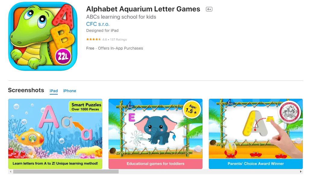 phần mềm Alphabet Aquarium ABC