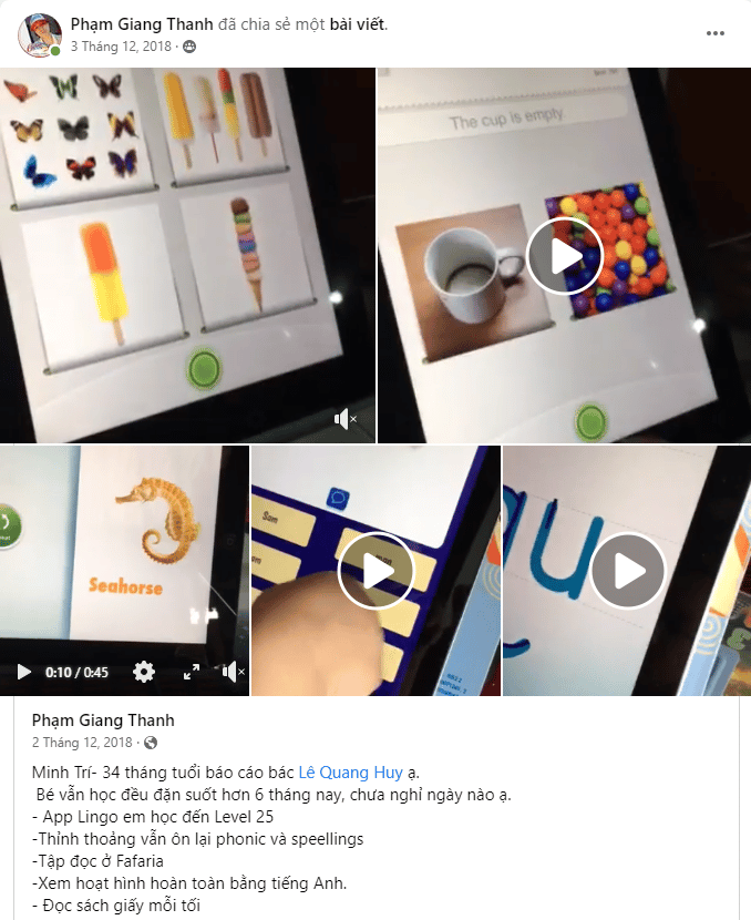 chia-se-me-giang-thanh Mẹ Giang Thanh tận dụng lợi ích của các app cho con trai 2.5 tuổi học tiếng Anh