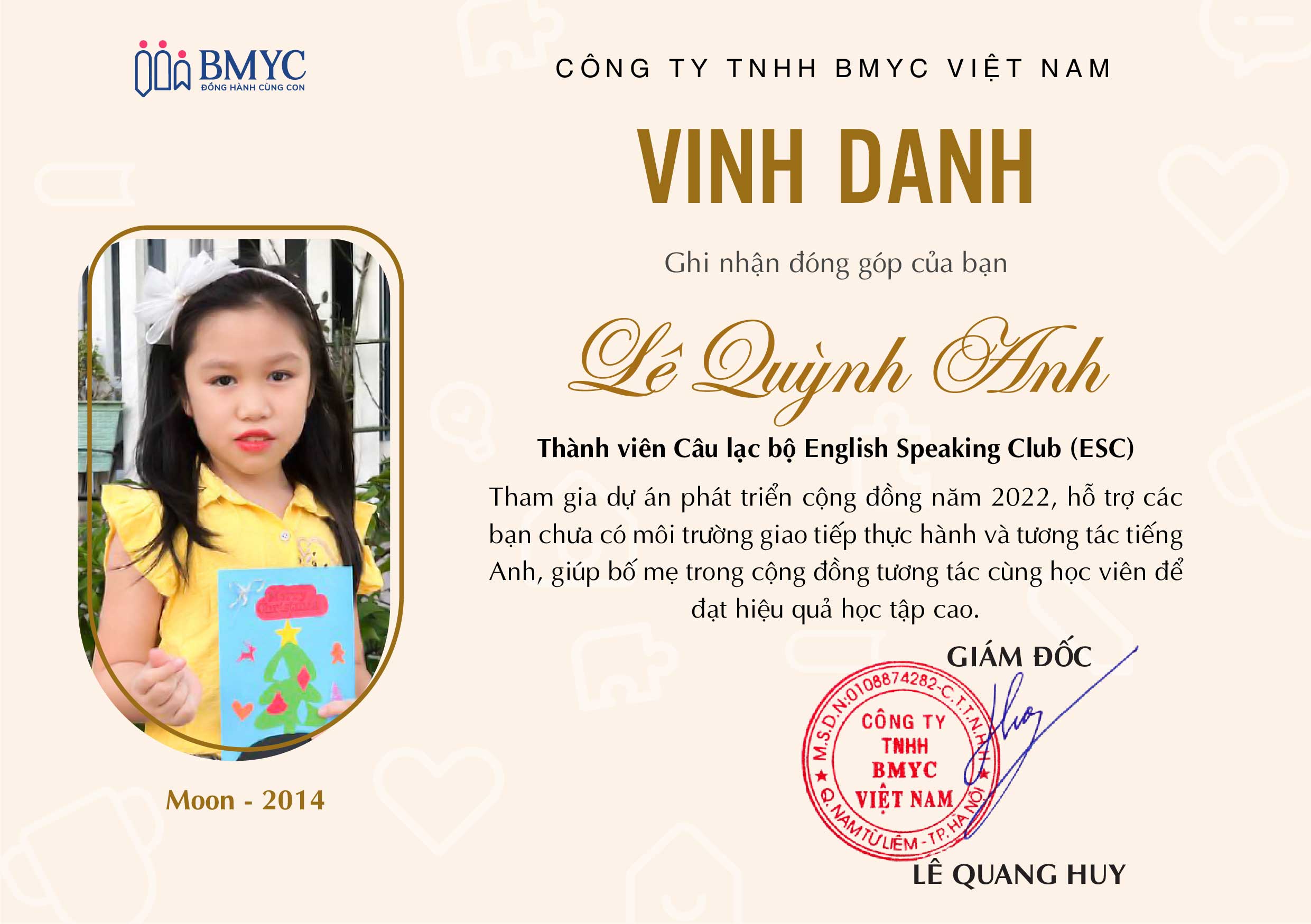 Vinh danh Host ESC Lê Quỳnh Anh