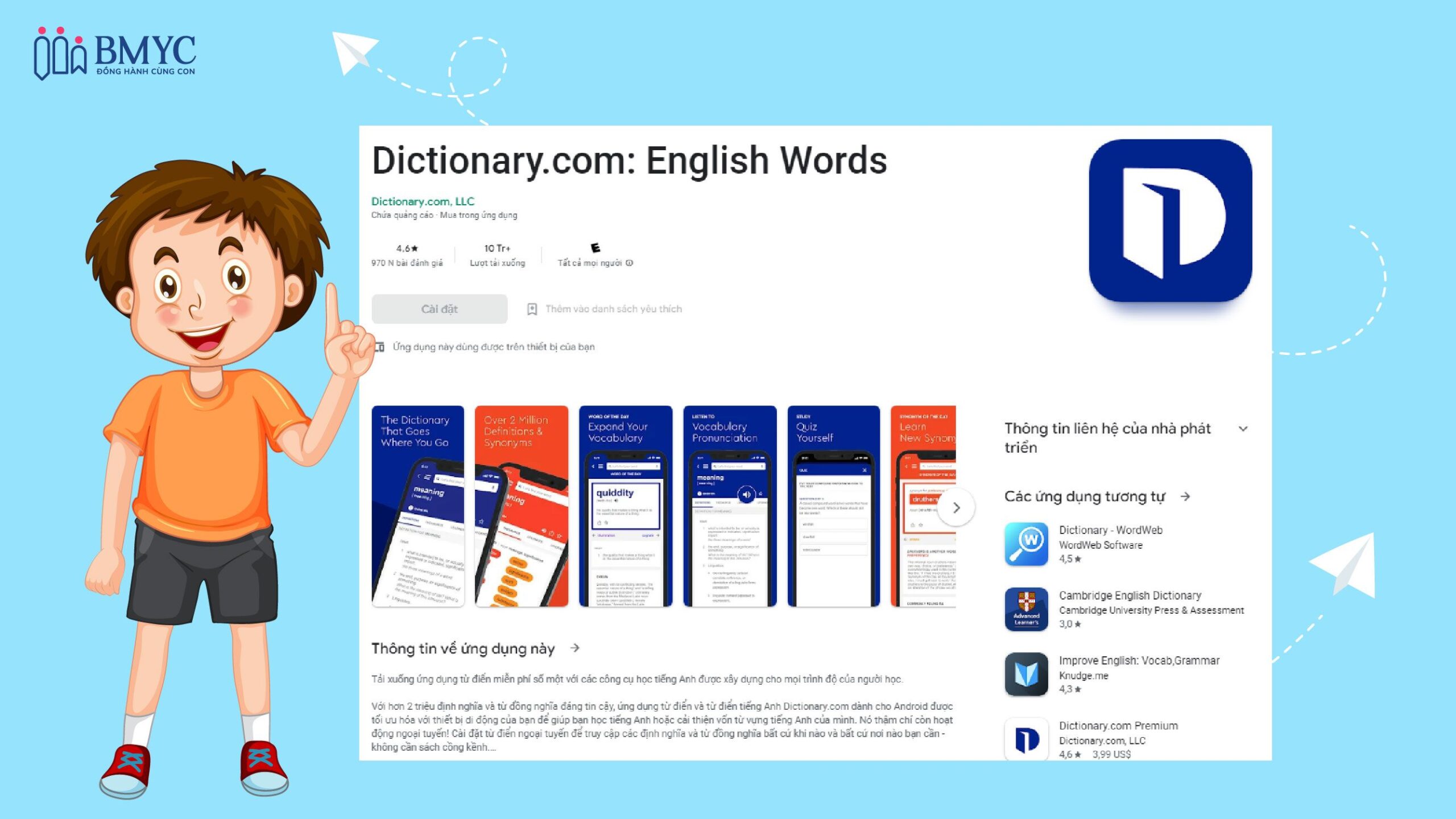App từ điển tiếng Anh.
