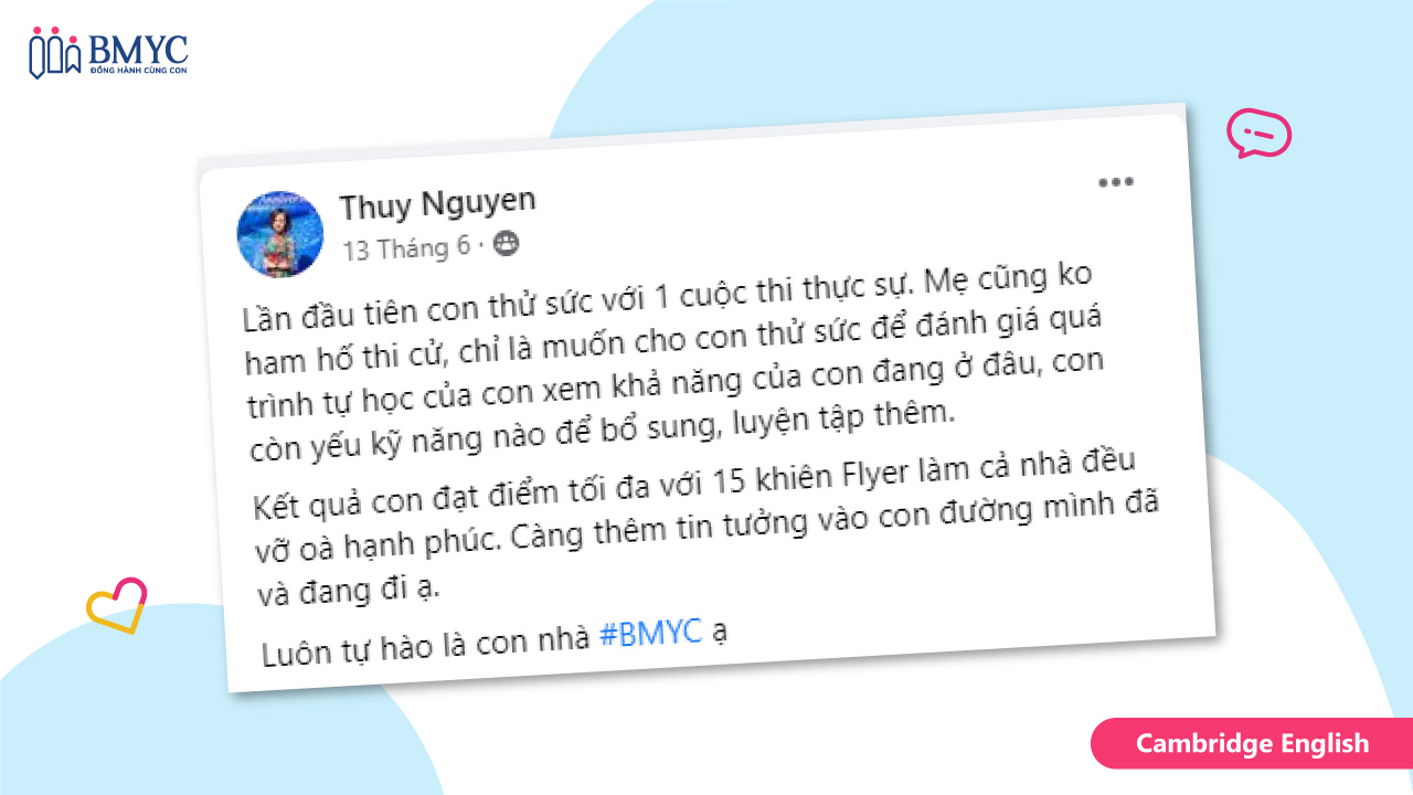 Chia sẻ của phụ huynh Thuy Nguyen
