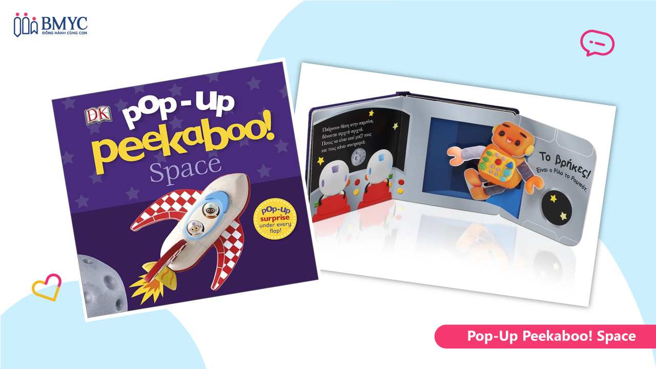 Sách học tiếng Anh cho bé 3 tuổi Sách Pop-Up Peekaboo! Space
