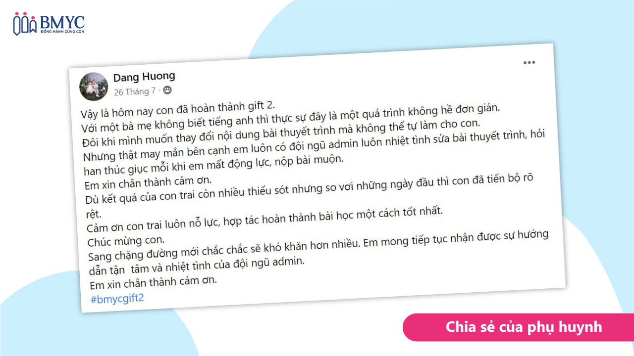 Tiếng Anh cho bé 4 tuổi - chia sẻ phụ huynh Dang Huong