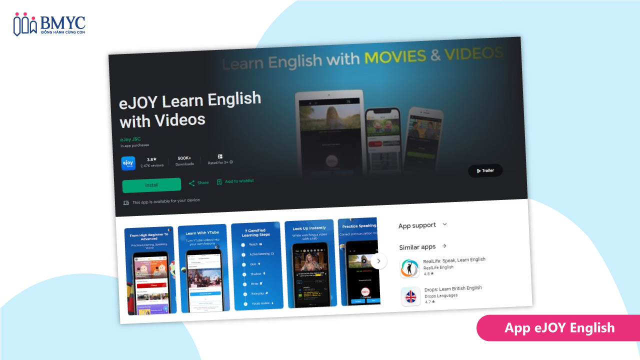 App học tiếng Anh theo chủ đề-ejoy english