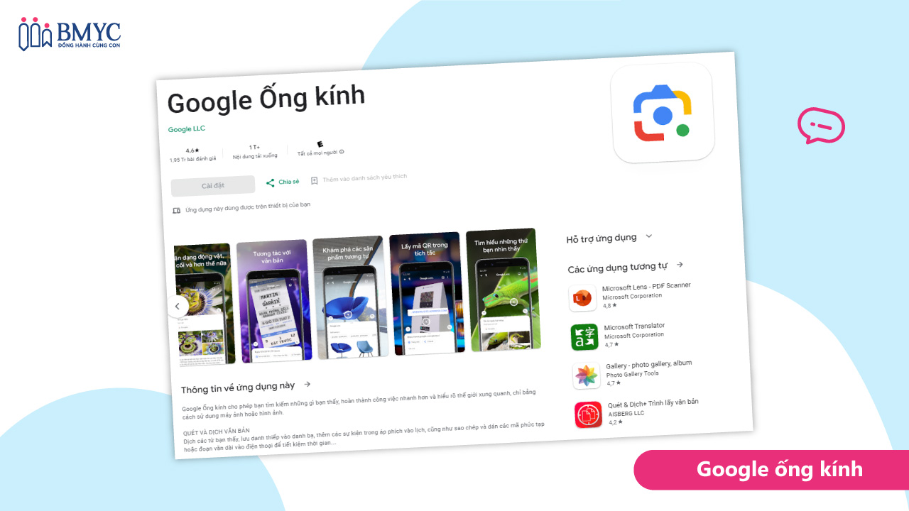 Phần mềm dịch tiếng Anh sang tiếng Việt Google Ống Kính