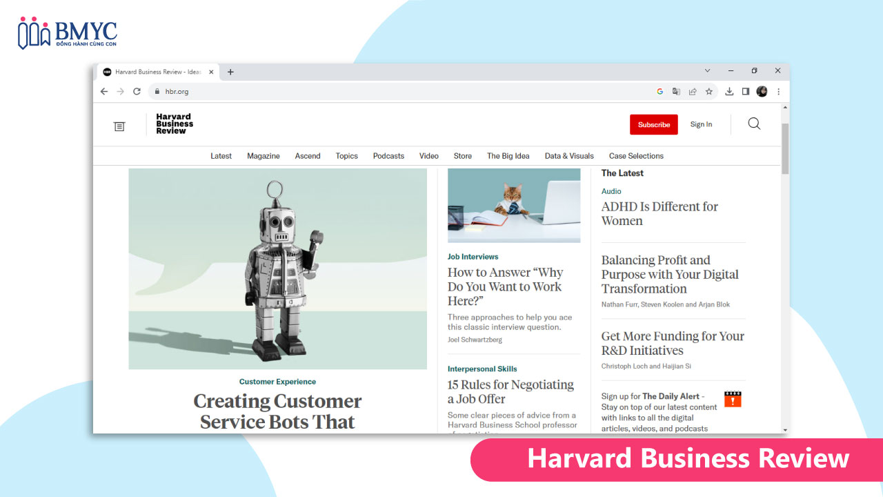 Harvard Business Review đọc báo tiếng Anh