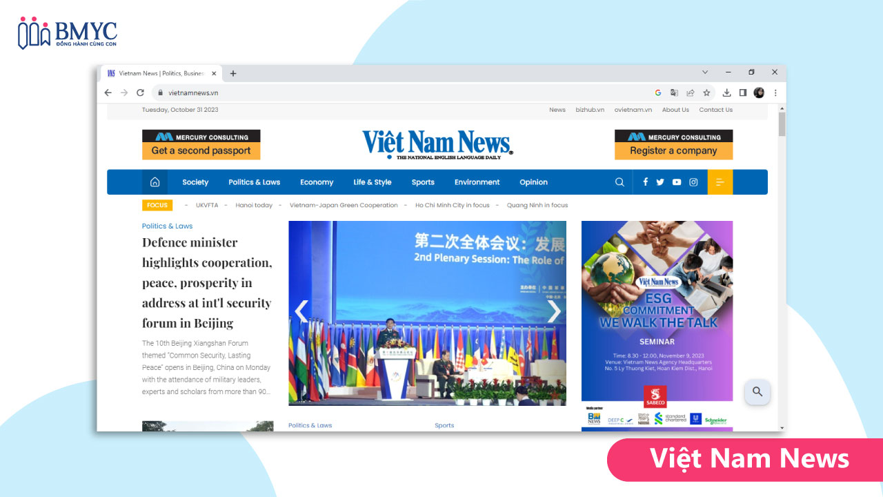 Việt Nam News đọc báo tiếng Anh