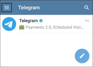 Chọn menu cài đặt Telegram