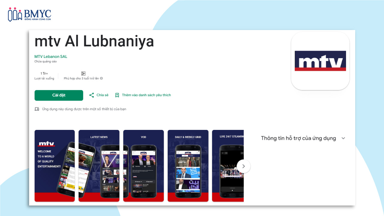 App đọc báo tiếng Anh cho trẻ em MTV