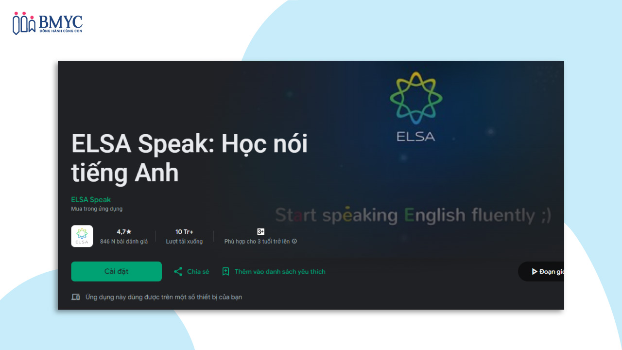 App luyện đọc tiếng Anh ELSA Speak