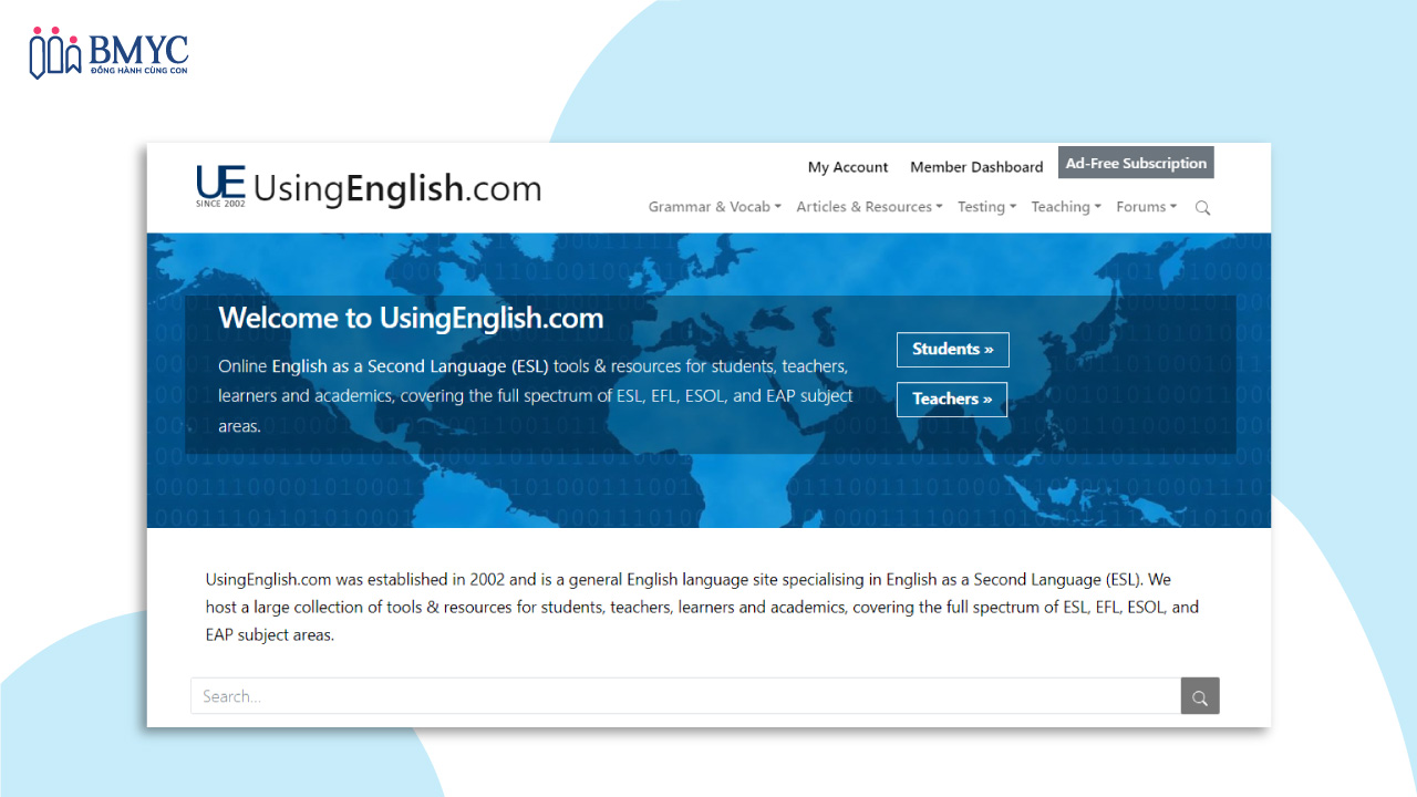 Web luyện đọc tiếng Anh miễn phí Usingenglish