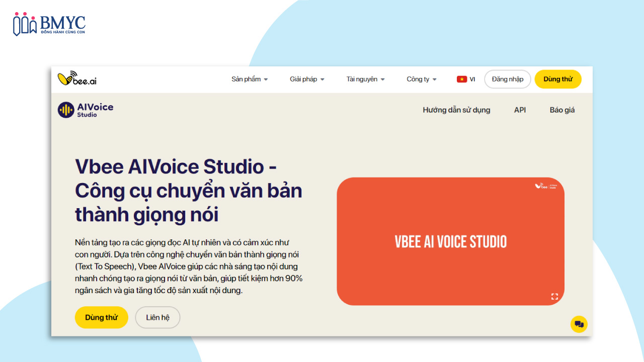 Ứng dụng đọc văn bản tiếng Anh Vbee AIVoice Studio
