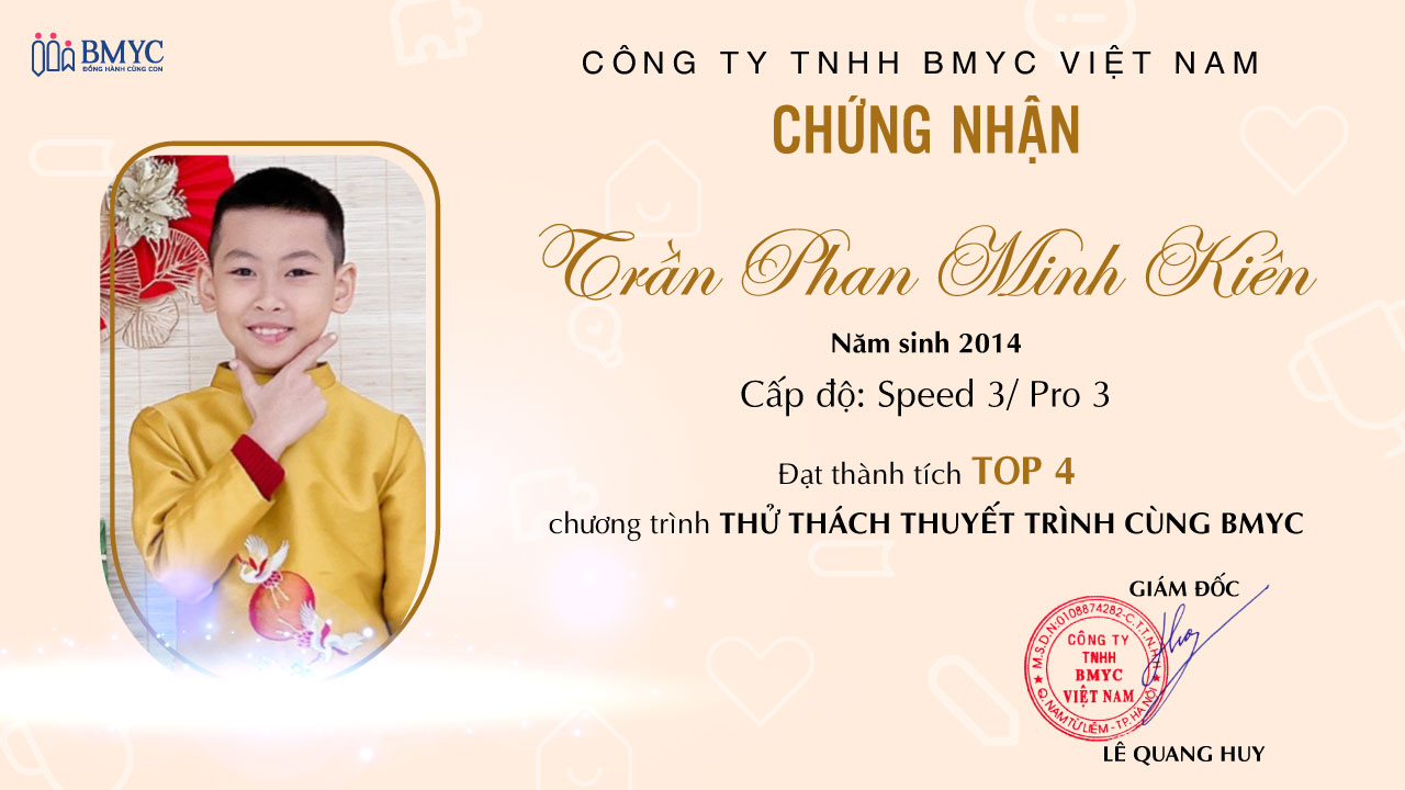 Chứng nhận sự kiện tháng 1 - Trần Phan Minh Kiên