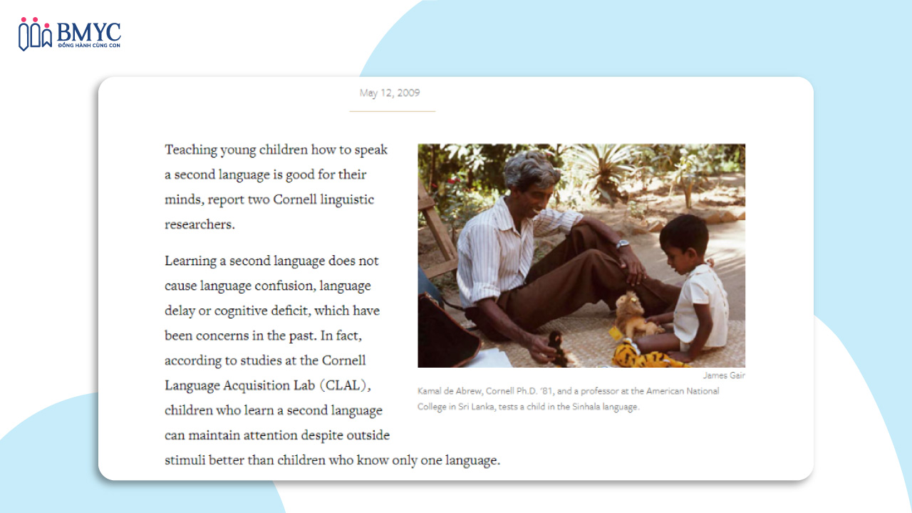 Khi nào nên cho bé học ngôn ngữ thứ 2 - Cornell Chronicle