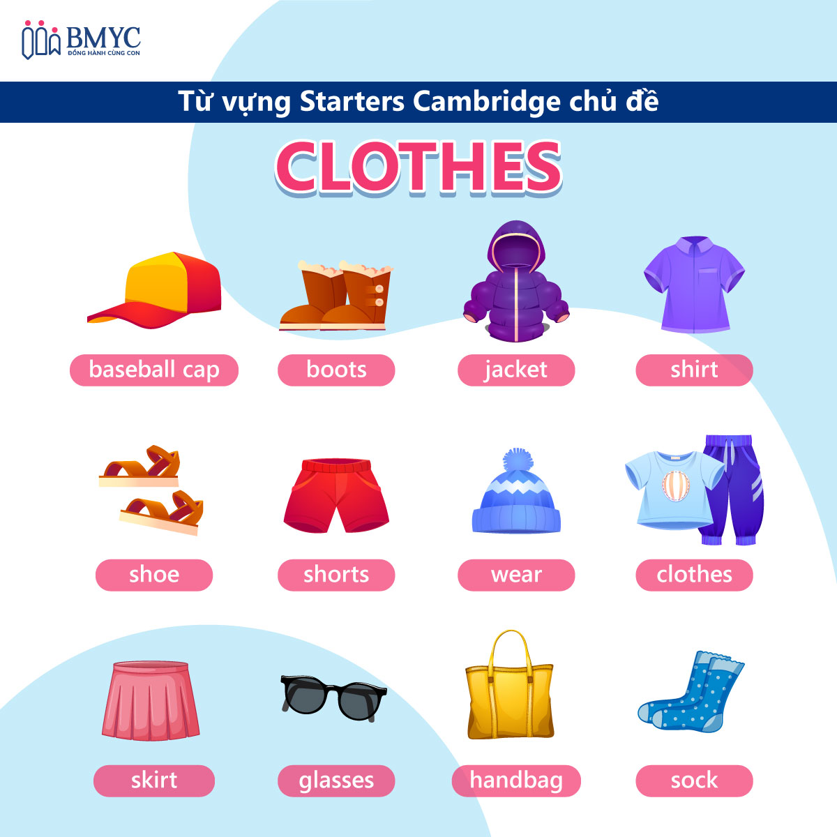 Từ vựng Starters Cambridge - chủ đề clothes