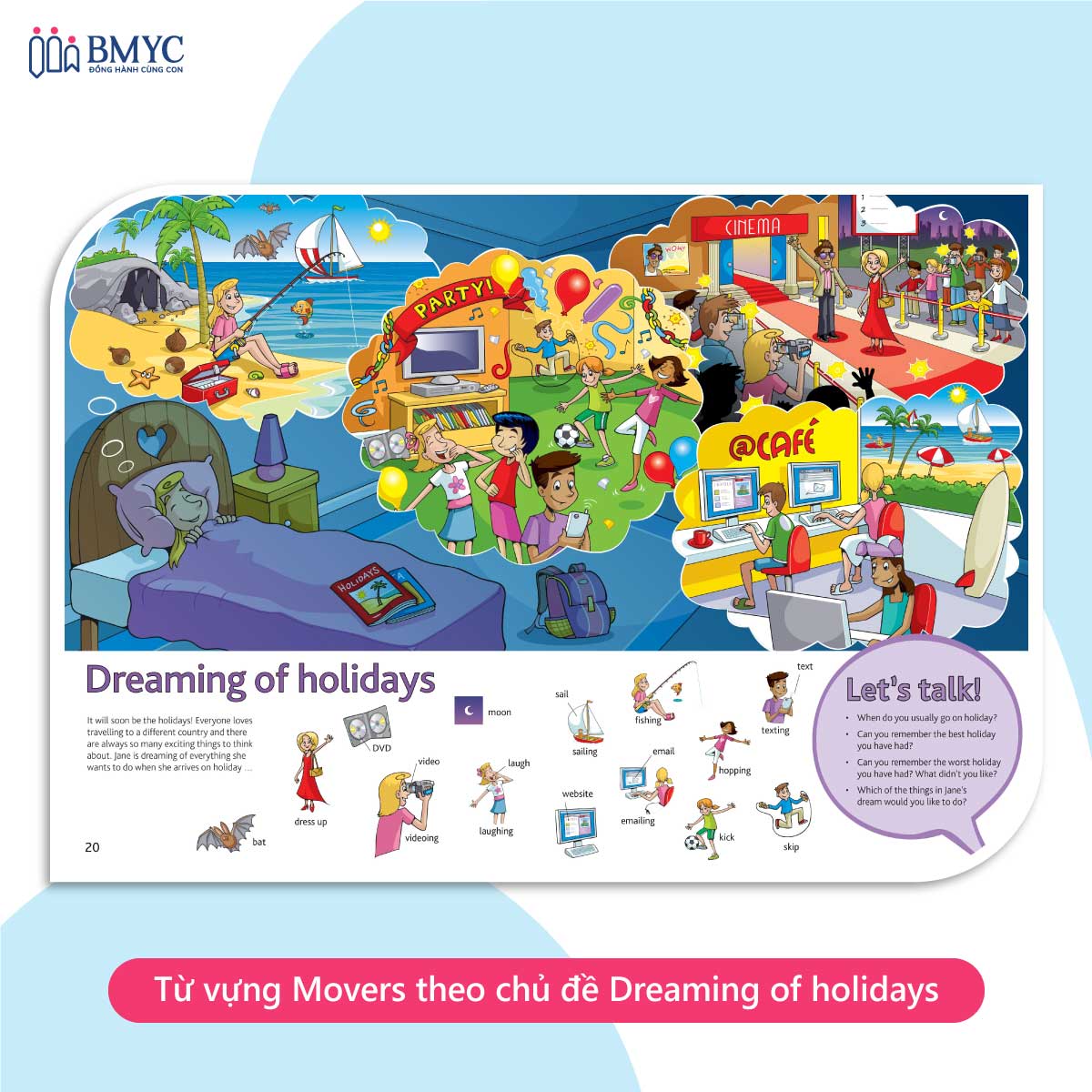 Từ vựng thường gặp trong bài thi Movers chủ đề Dreaming of holidays