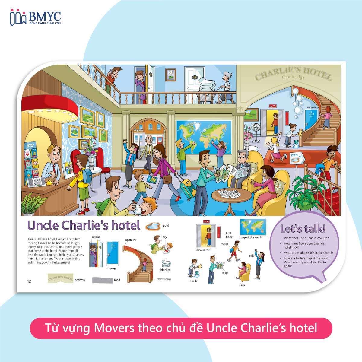 Từ vựng thường gặp trong đề thi Movers theo chủ đề Uncle Charlie’s hotel