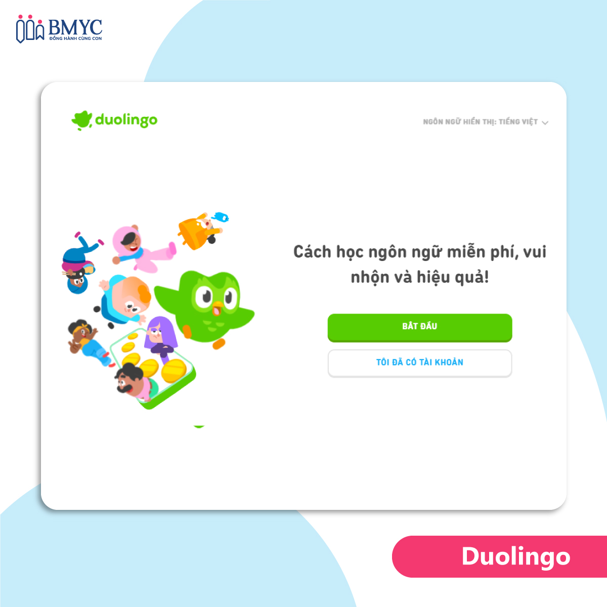 Web học tiếng Anh miễn phí Duolingo