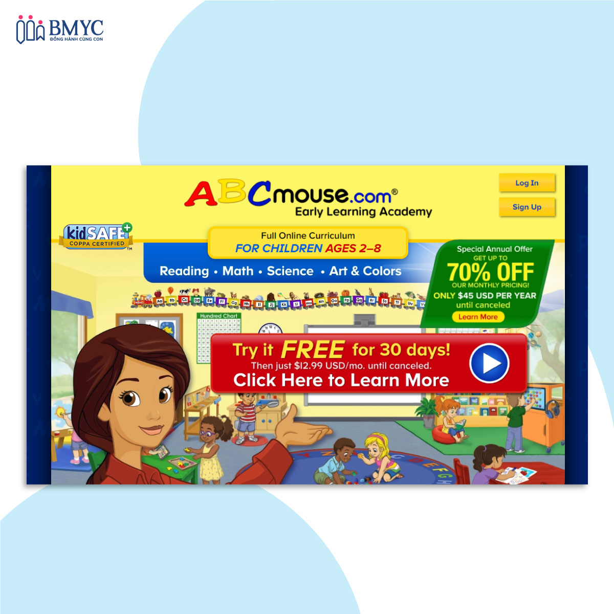 Website luyện đọc tiếng Anh ABCmouse 