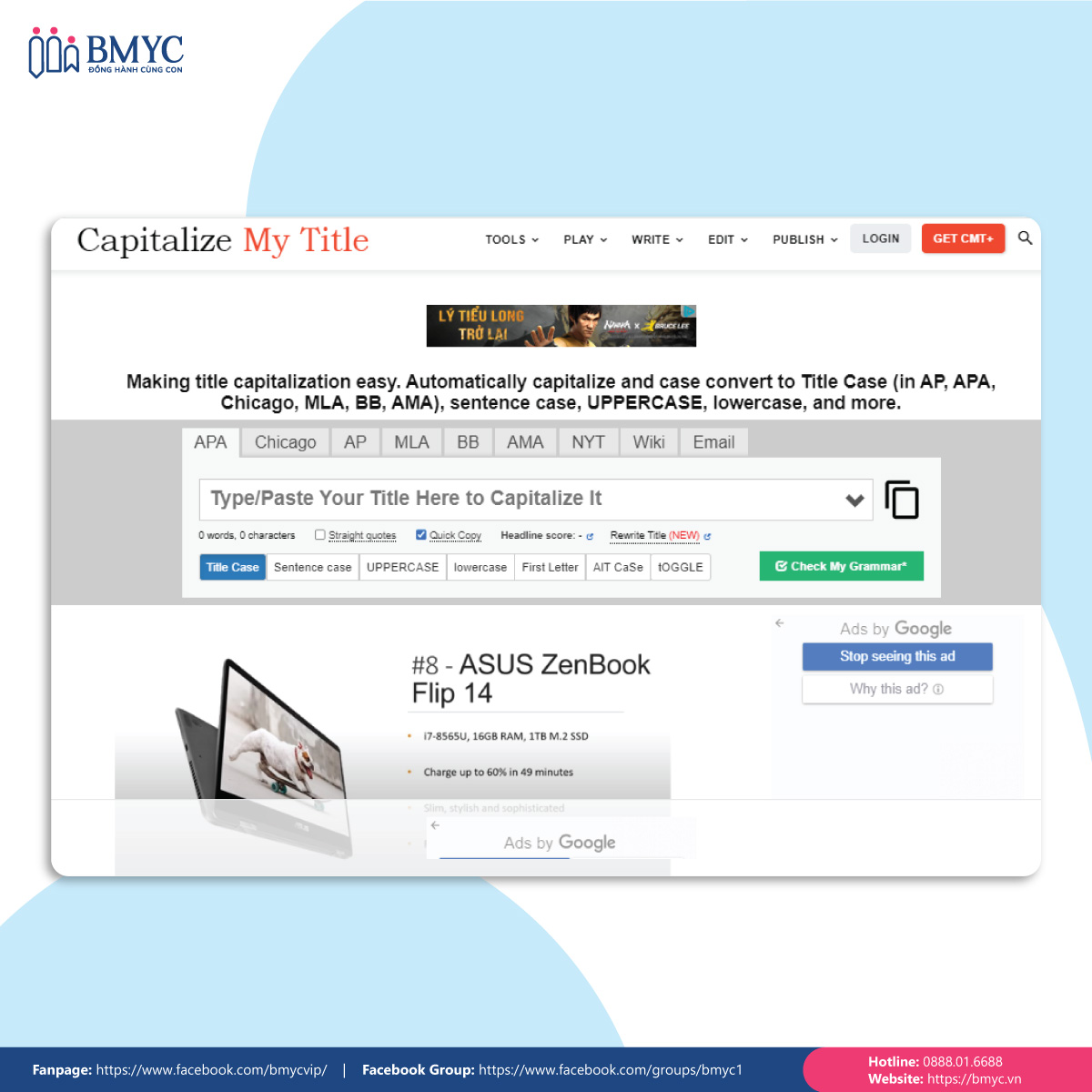 Website check ngữ pháp Tiếng Anh - Capitalize My Title