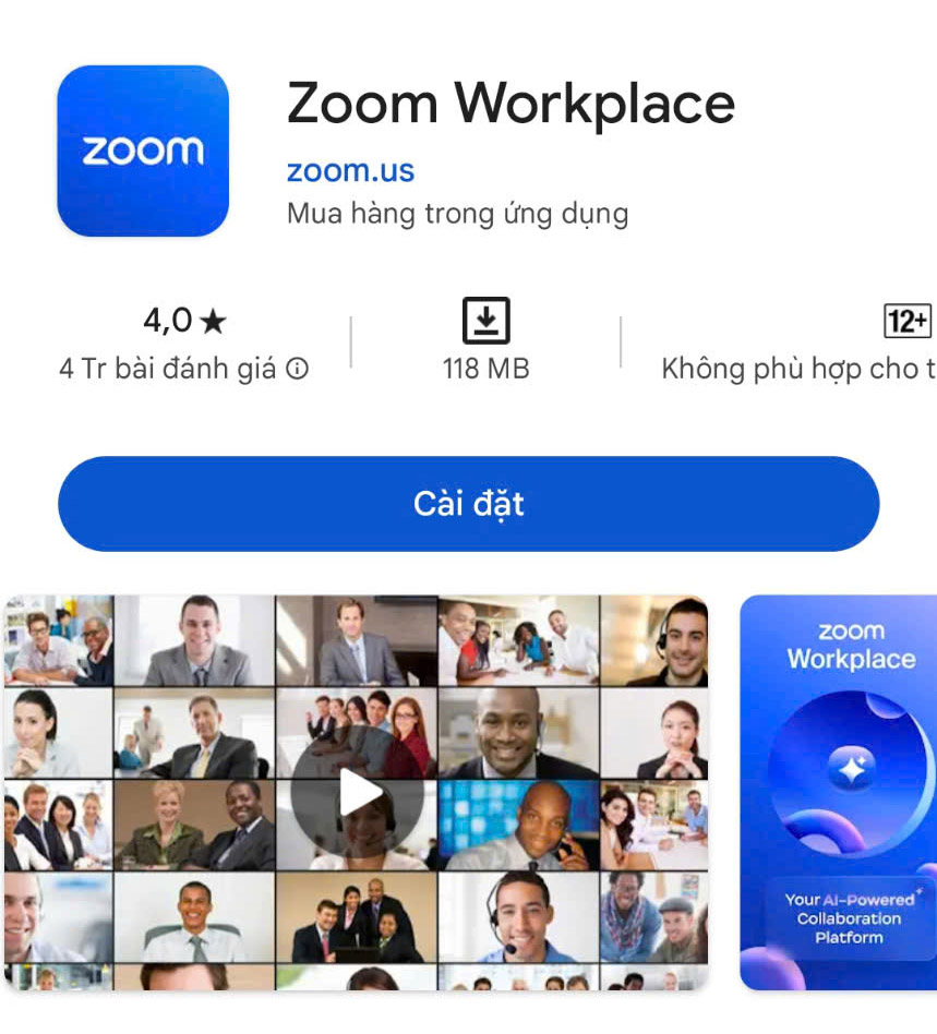 Ứng dụng Zoom trên Android