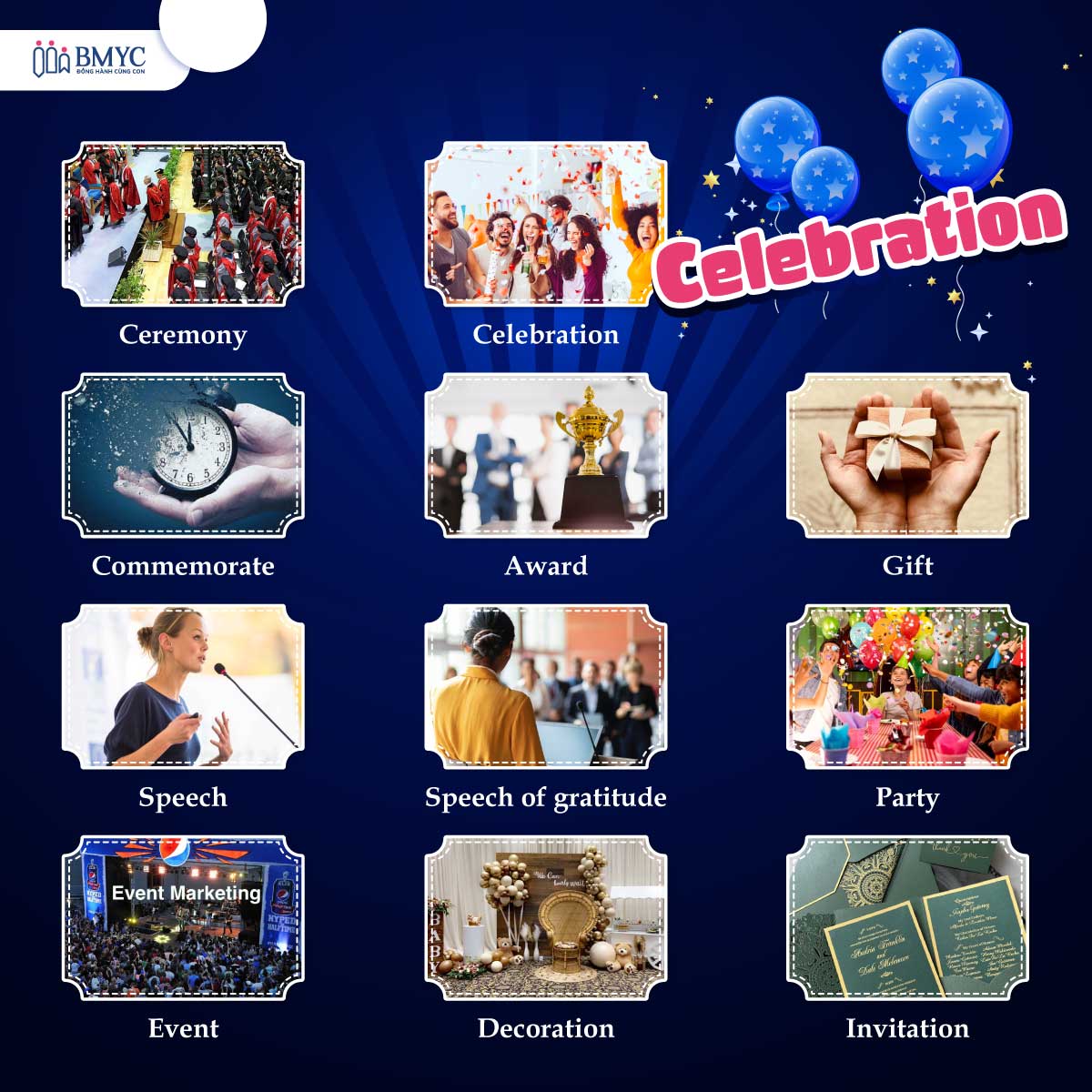 Celebration-related vocabulary