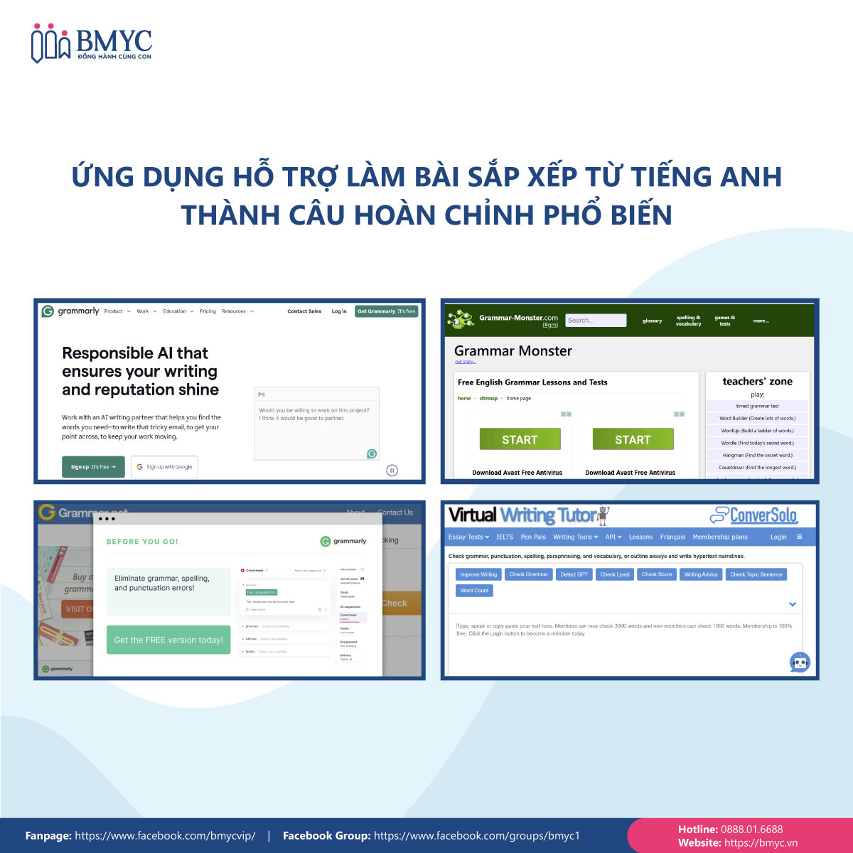 Một số ứng dụng hỗ trợ làm bài sắp xếp từ tiếng Anh thành câu hoàn chỉnh phổ biến nhất hiện nay