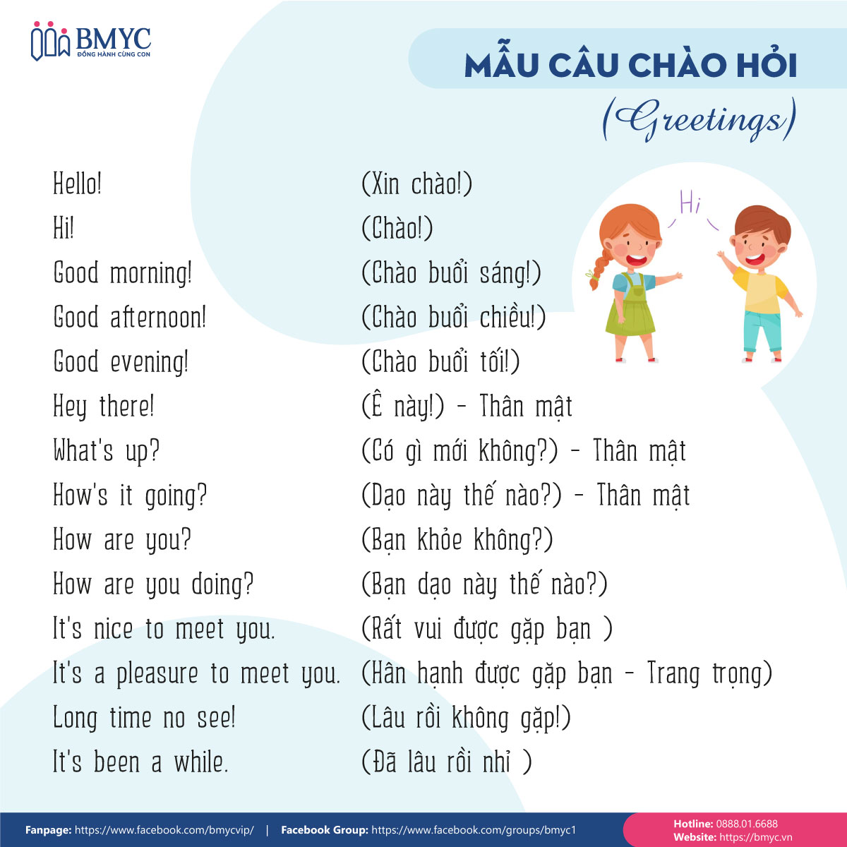 Mẫu câu giao tiếp tiếng Anh thông dụng trong chào hỏi