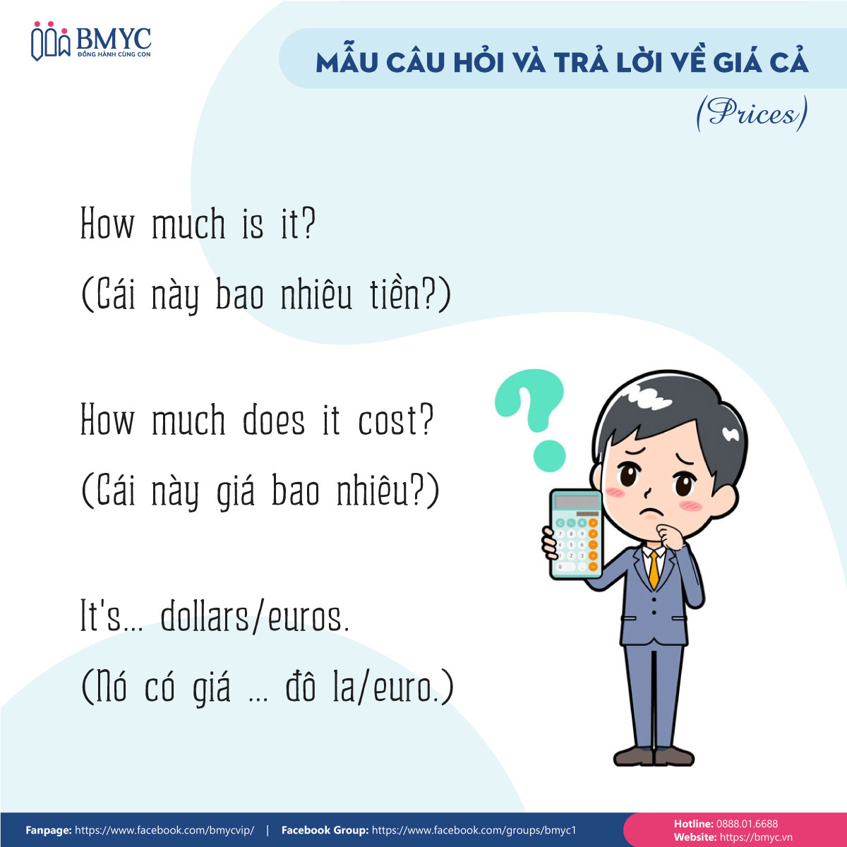 Mẫu câu giao tiếp tiếng Anh thông dụng dùng để hỏi và trả lời về giá cả