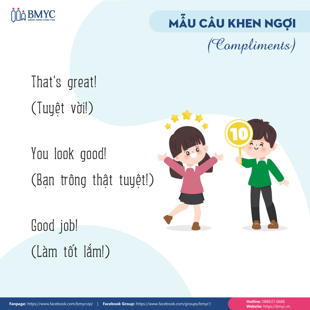 Mẫu câu giao tiếp tiếng Anh thường dùng ý nghĩa khen ngợi