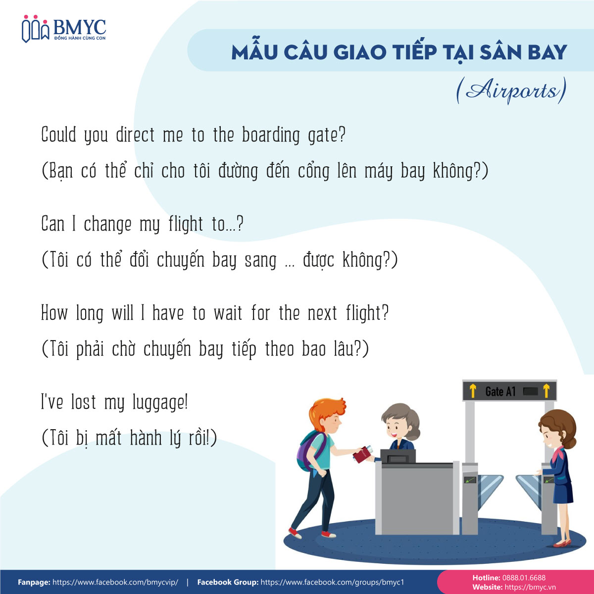 Các mẫu câu giao tiếp tiếng Anh thông dụng tại sân bay