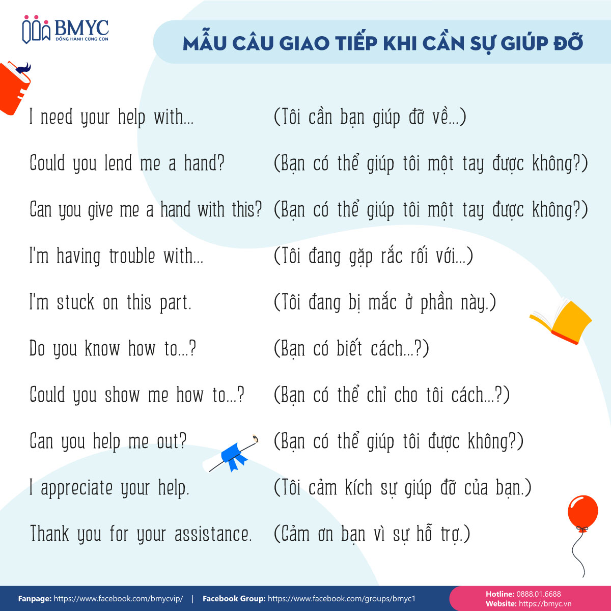 Mẫu câu giao tiếp tiếng Anh hay nhất khi cần sự giúp đỡ