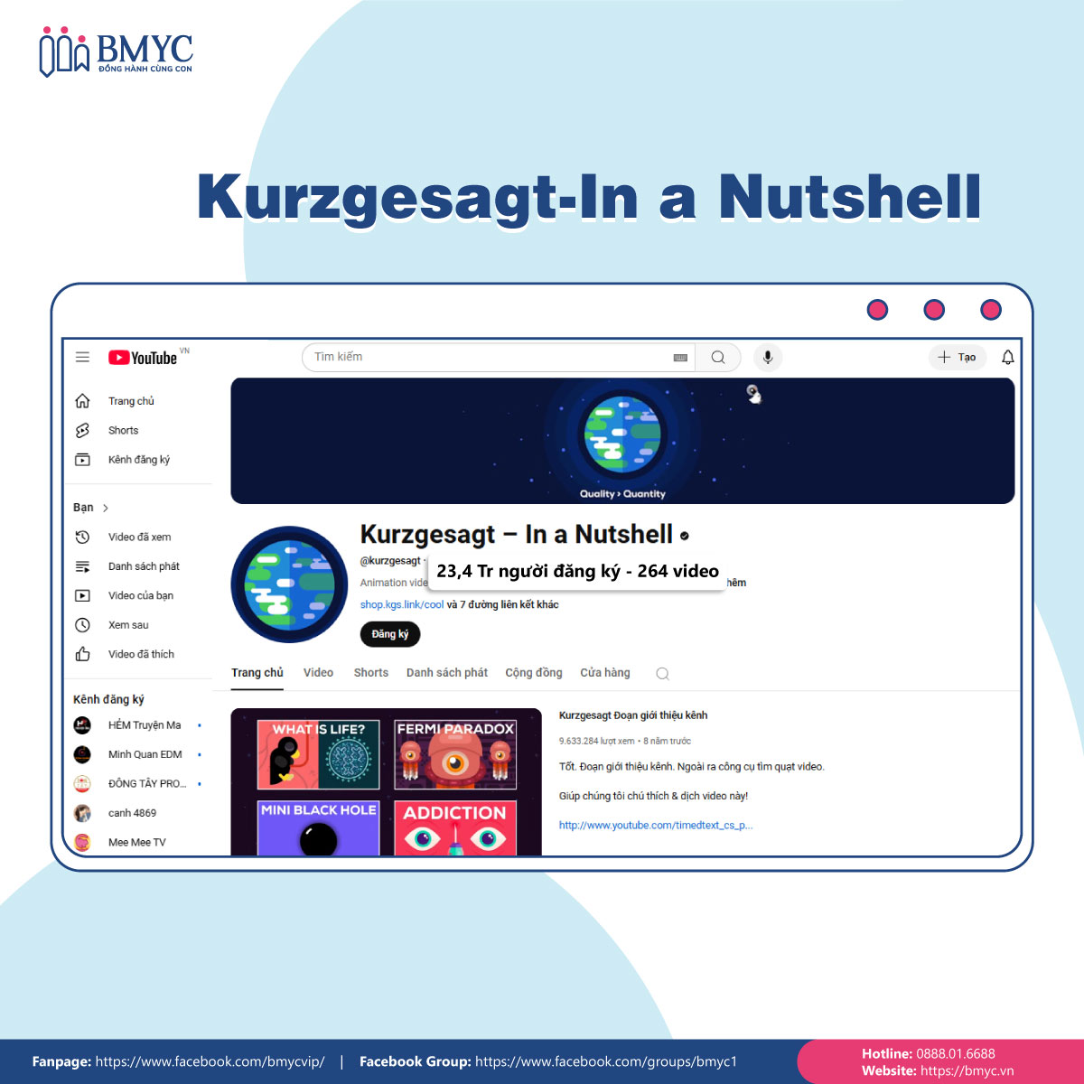 Kênh youtube chuyên video luyện nói tiếng Anh Kurzgesagt - In a Nutshell