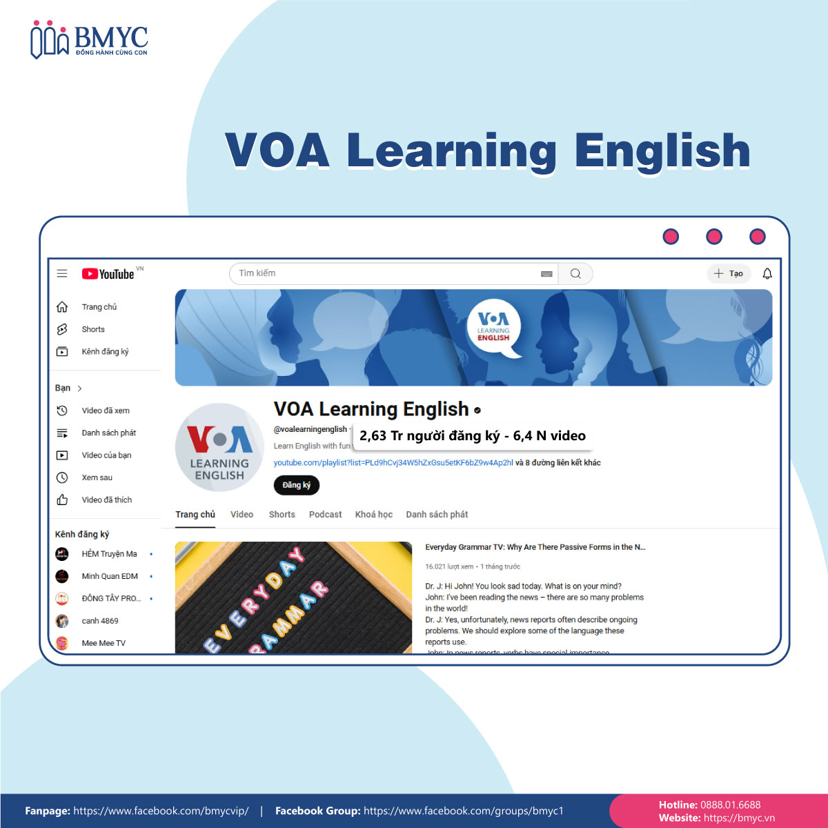 VOA Learning English - Kênh video luyện nói tiếng Anh cho hàng triệu người trên toàn cầu