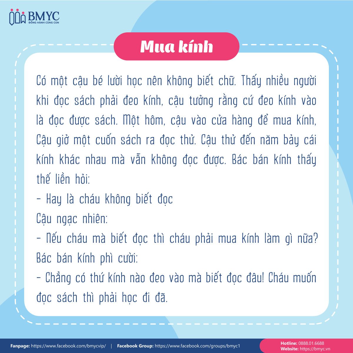 Bài tập đọc cho học sinh lớp 1 - Mua kính