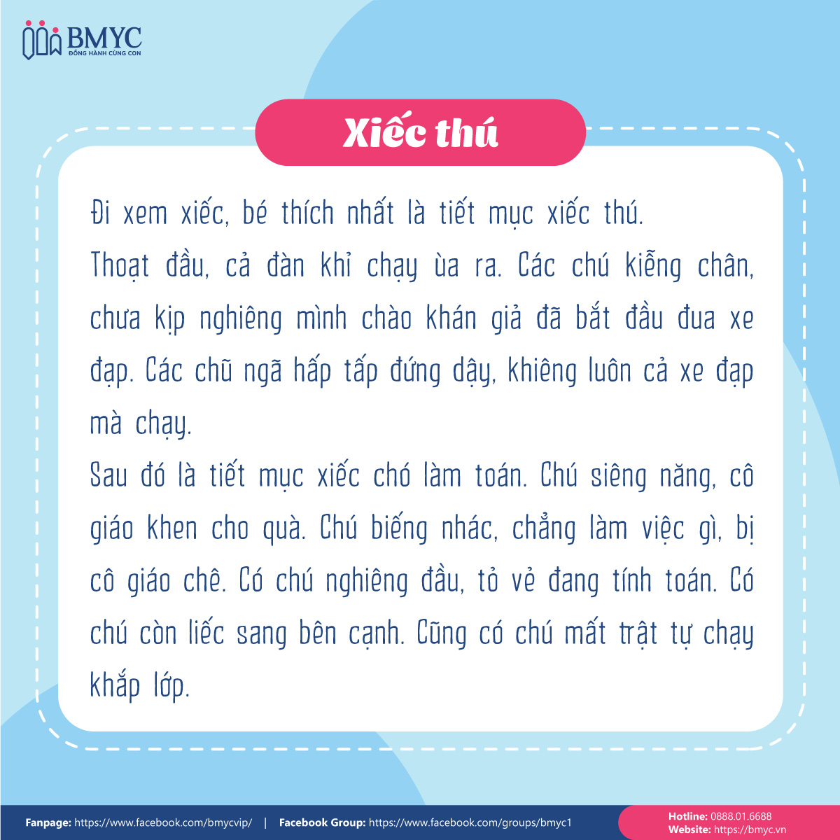 Xiếc thú - Bài tập đọc cho học sinh lớp 1