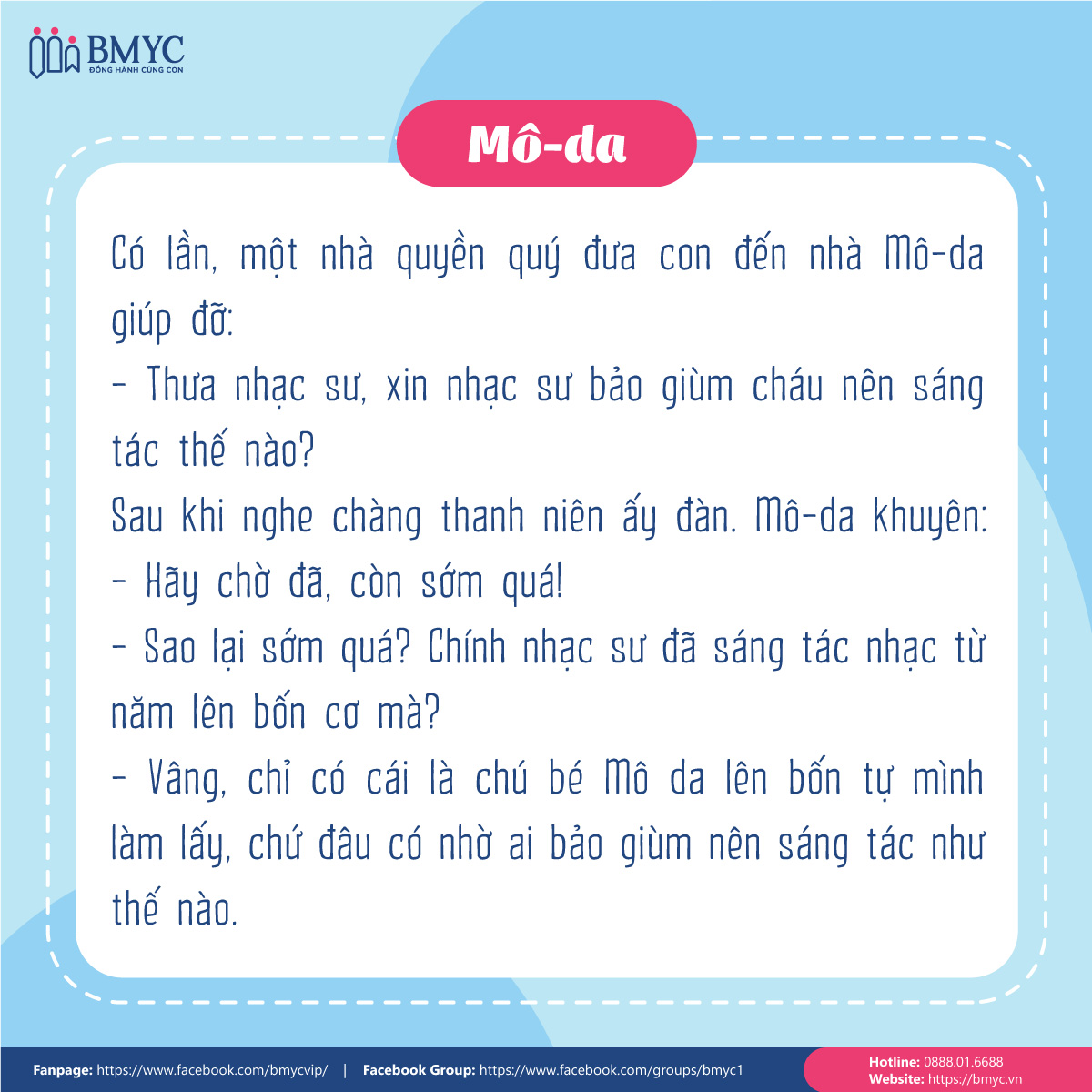 Bài tập đọc cho học sinh lớp 1 - Mô-da