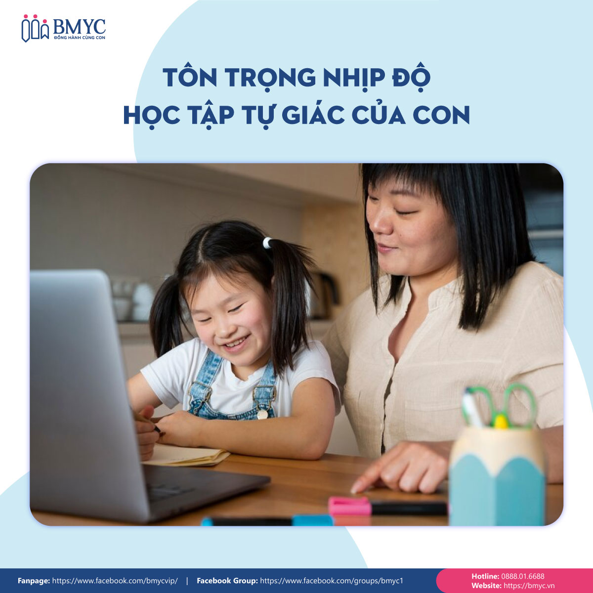 Tôn trọng nhịp độ học tập tự giác của con