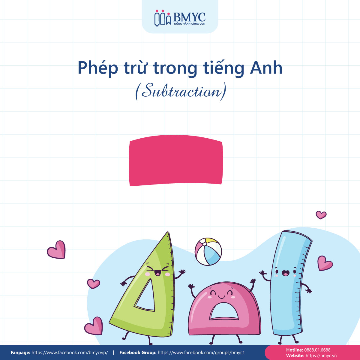 Phép tính trong tiếng Anh - Phép trừ