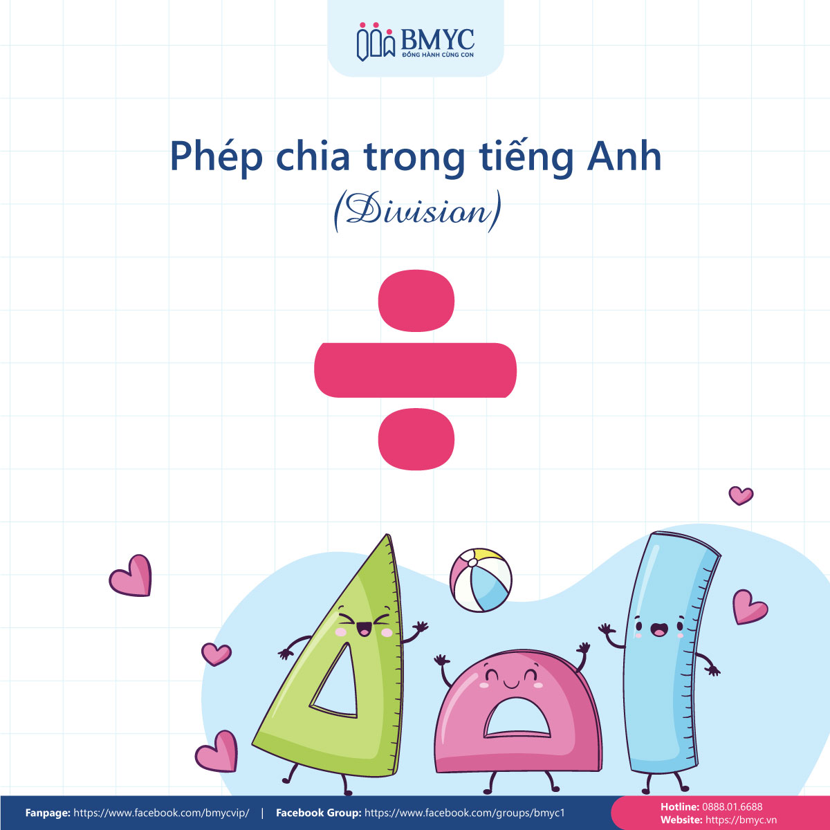 Phép tính trong tiếng Anh - Phép chia (Division)