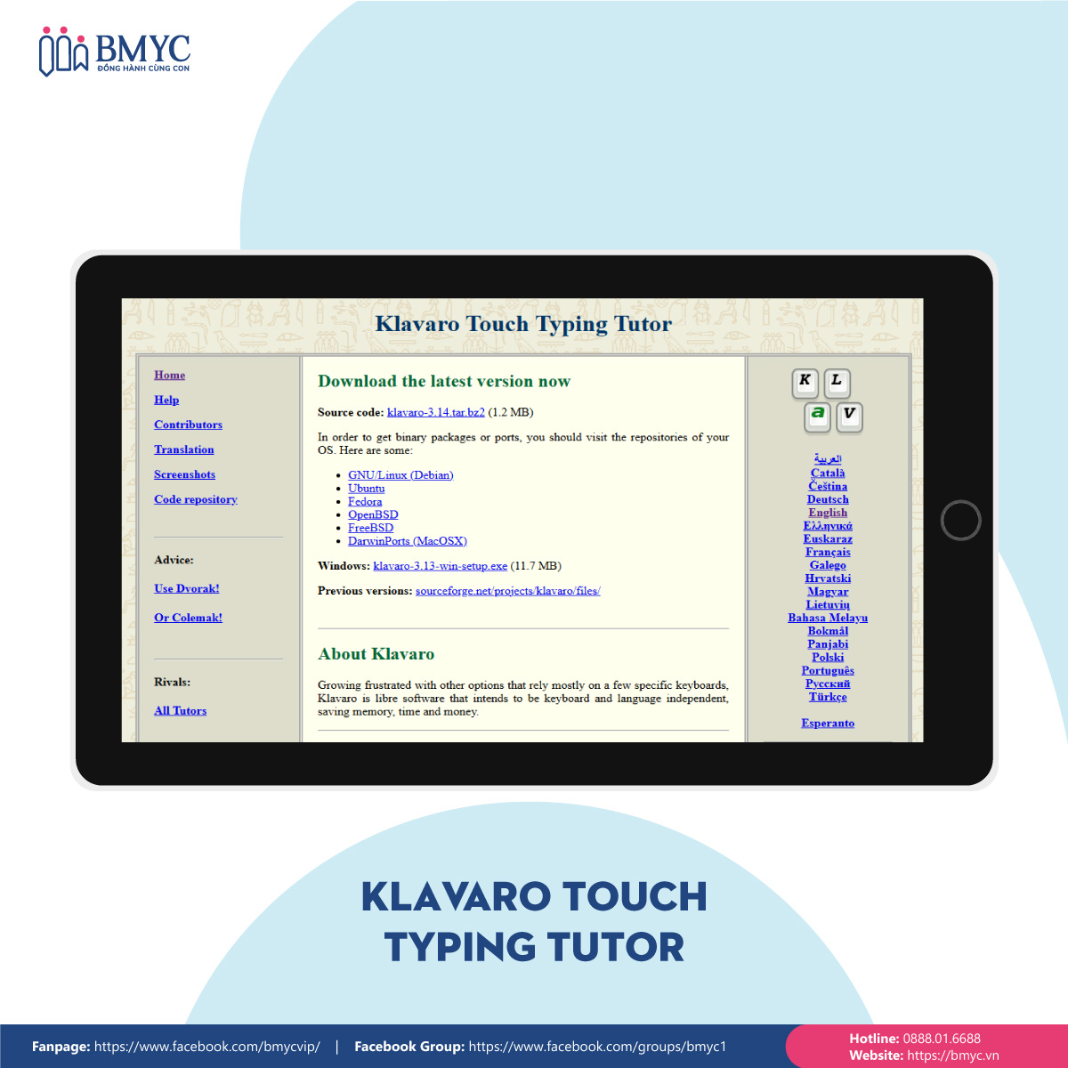 Klavaro Touch Typing Tutor - Website giúp bạn luyện gõ máy tính thuần thục