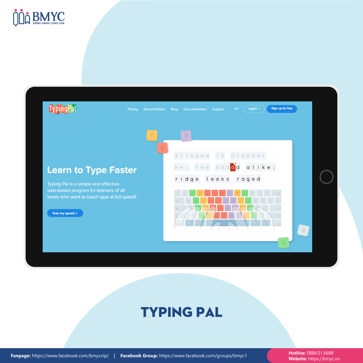 Typing Pal - Web luyện gõ máy tính 10 ngón phù hợp cho học sinh