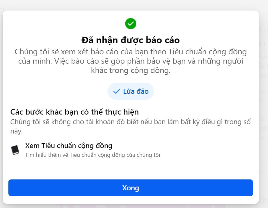 Xác nhận báo cáo