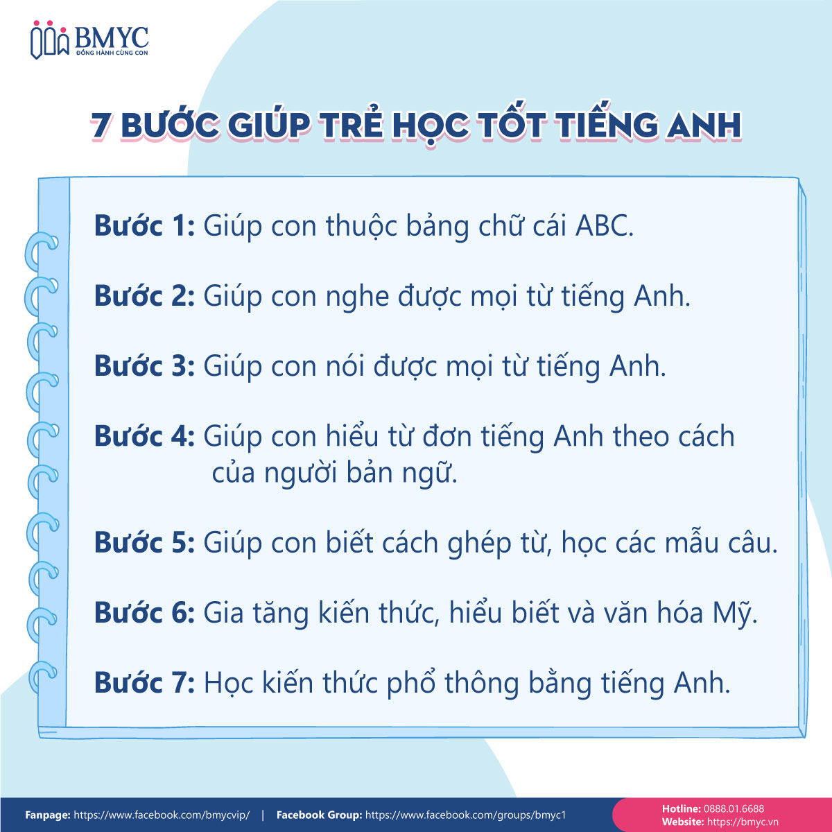 7 bước giúp trẻ học tốt tiếng Anh